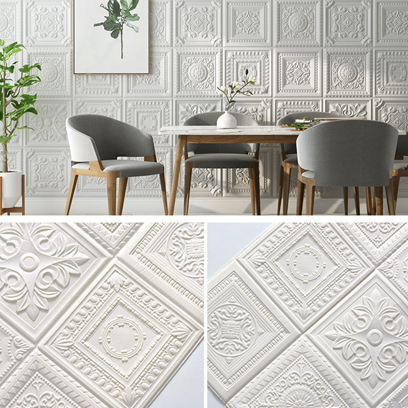 Modern Pearl Wainscoting Wall Access Panel Peel and Stick Wall Tile Set of 10