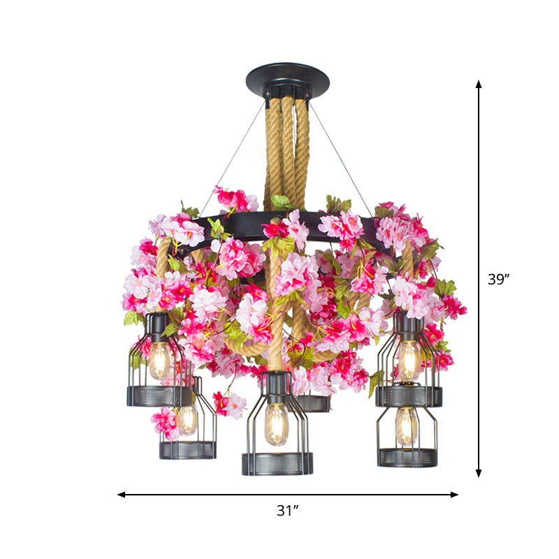 Black 6/12 têtes d'éclairage de lustre