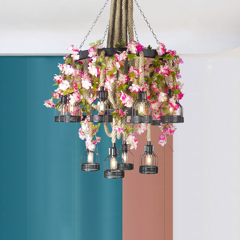 Black 6/12 têtes d'éclairage de lustre