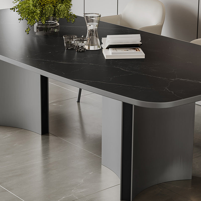 Black and Silver Dinner Room Kitchen Table Contemporary Dining Table
