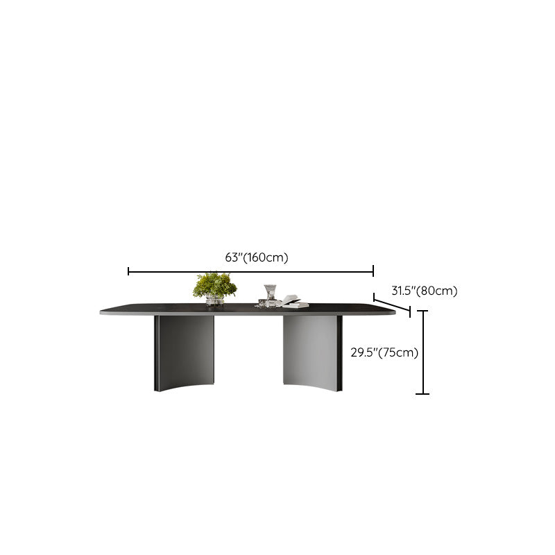 Black and Silver Dinner Room Kitchen Table Contemporary Dining Table