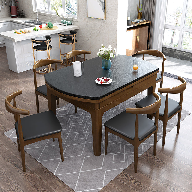 Modern Scalable Stone Dining Table Rubber Legs for Dining Room
