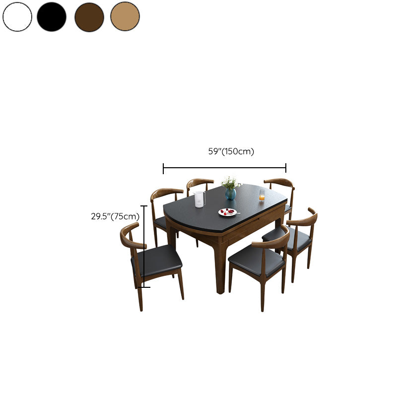 Modern Scalable Stone Dining Table Rubber Legs for Dining Room