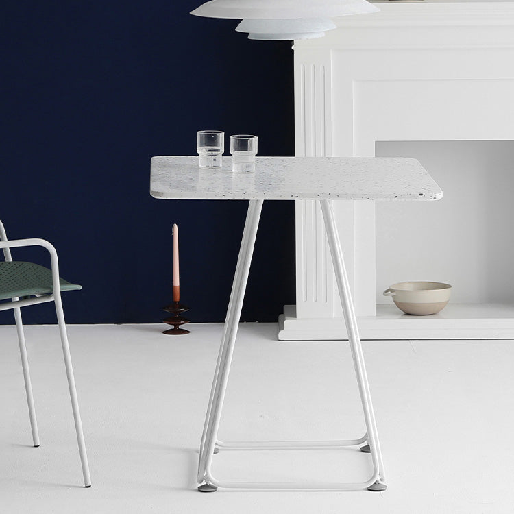 Modern Stone Geometric Dining Table Metal Base for Dining Room