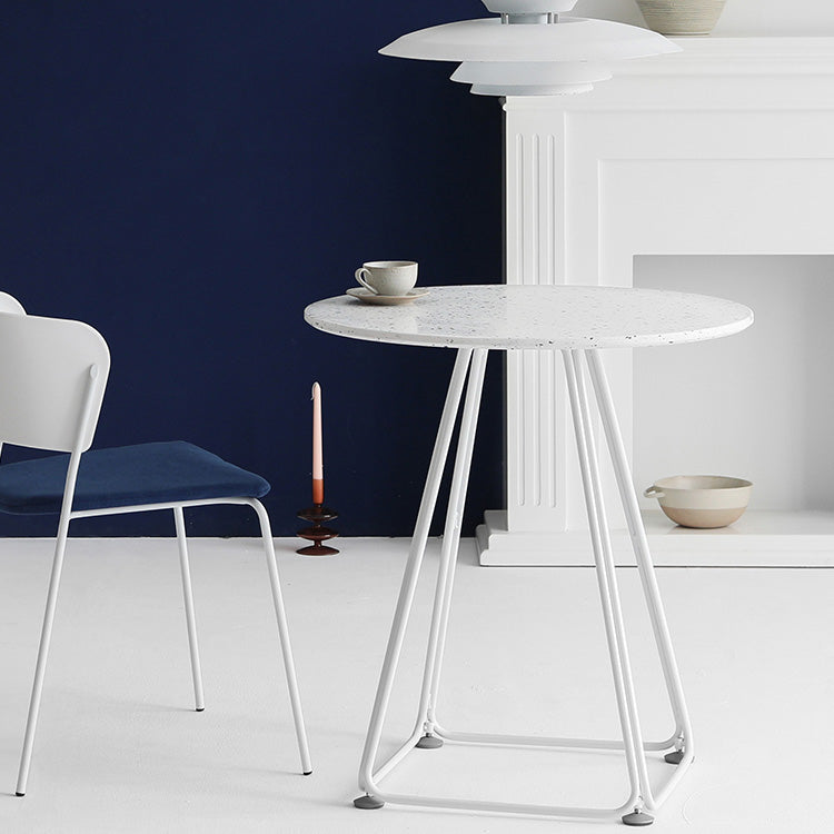 Modern Stone Geometric Dining Table Metal Base for Dining Room