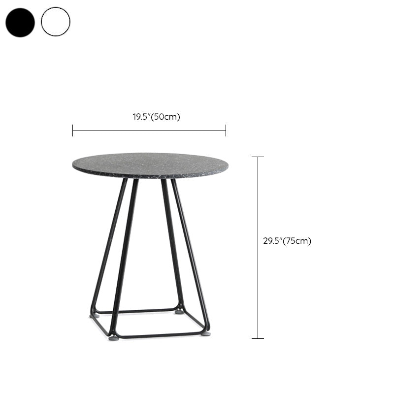 Modern Stone Geometric Dining Table Metal Base for Dining Room