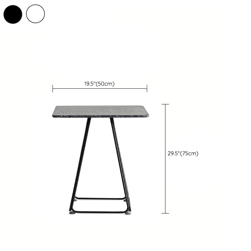 Modern Stone Geometric Dining Table Metal Base for Dining Room