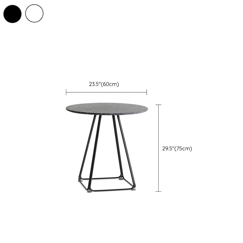 Modern Stone Geometric Dining Table Metal Base for Dining Room