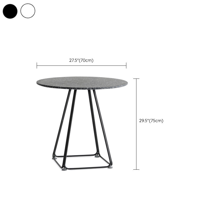 Modern Stone Geometric Dining Table Metal Base for Dining Room
