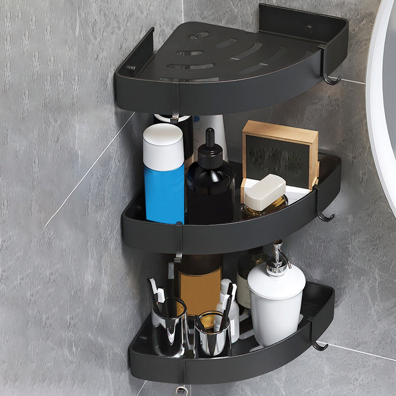 Black/Silver Bathroom Set Modern 1/2/3 - Piece Anti-rust Bath Shelf