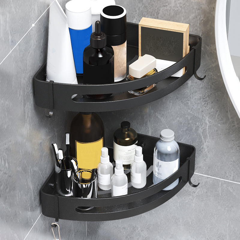 Black/Silver Bathroom Set Modern 1/2/3 - Piece Anti-rust Bath Shelf