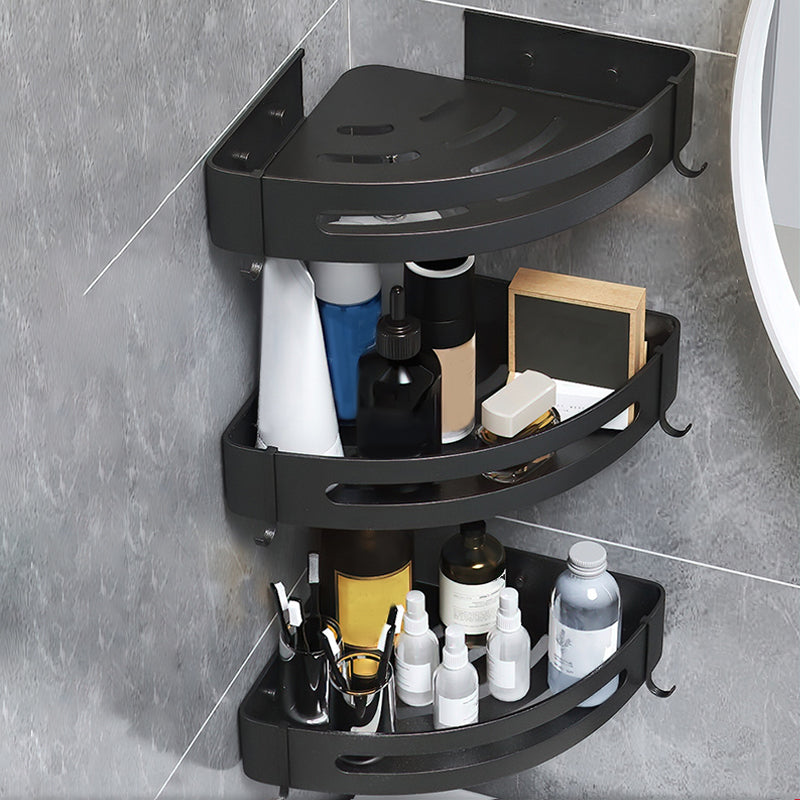 Black/Silver Bathroom Set Modern 1/2/3 - Piece Anti-rust Bath Shelf