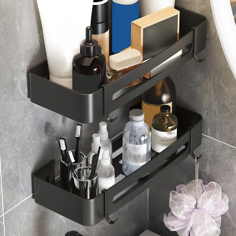 Black/Silver Bathroom Set Modern 1/2/3 - Piece Anti-rust Bath Shelf