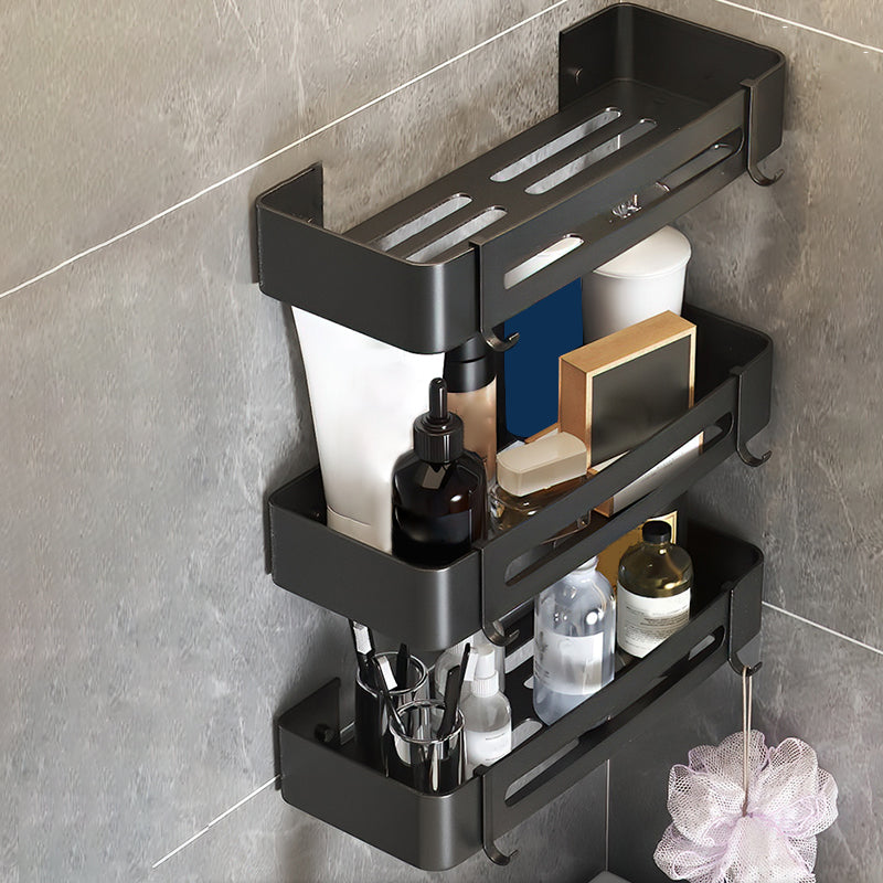 Black/Silver Bathroom Set Modern 1/2/3 - Piece Anti-rust Bath Shelf