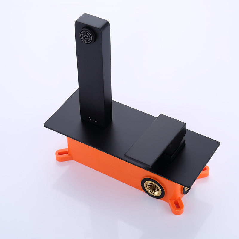 Wall Mounted Sink Faucet Single Lever Handle 2 Holes Bathroom Sink Faucet
