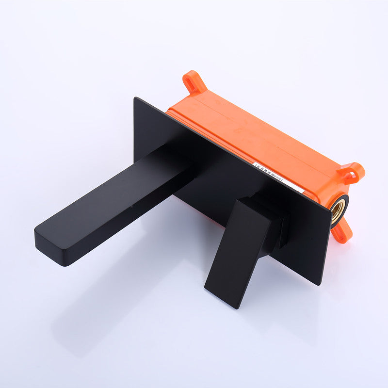 Wall Mounted Sink Faucet Single Lever Handle 2 Holes Bathroom Sink Faucet