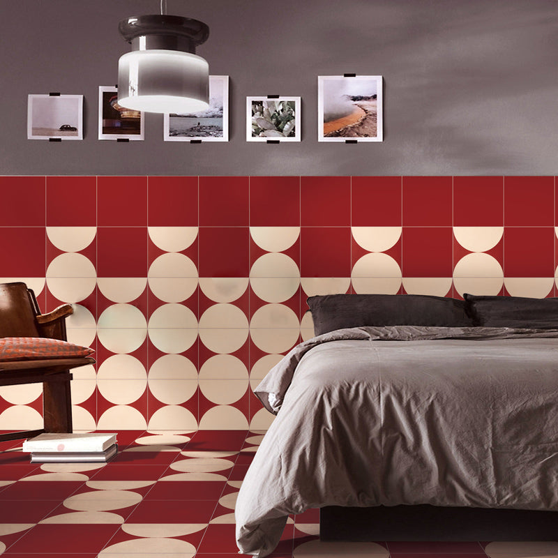 Modern Style Waterproof Floor Tile Geometric Pattern Straight Edge Square Floor Tile