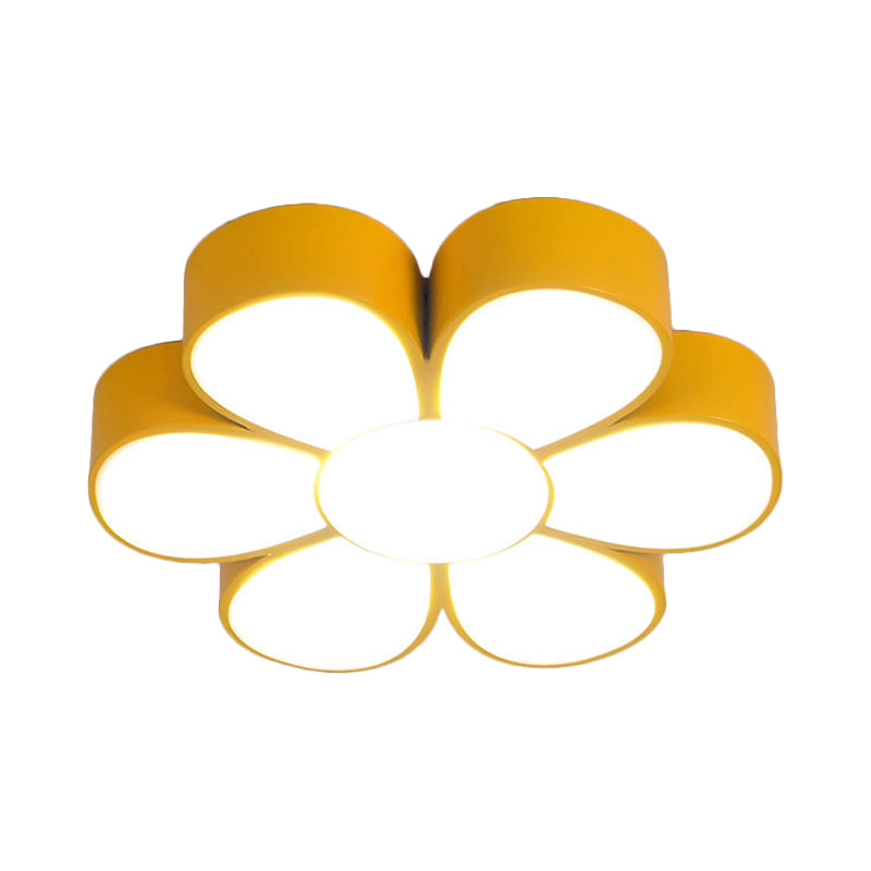 Deckenleuchte für Kinder, gelb/grün/rot, Blumenform, Unterputzmontage mit Acrylschirm