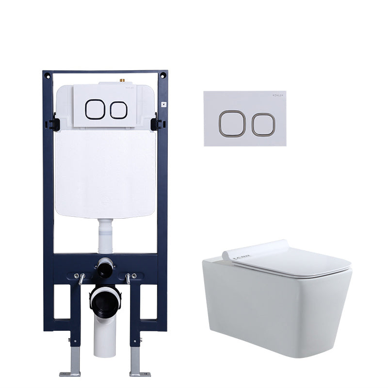 Contemporary Wall Mount Toilet Bowl White Seat Included Urine Toilet for Bathroom