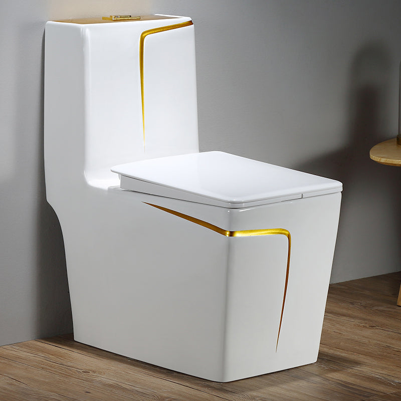 Traditional Floor Mount Toilet Seat Included Toilet Bowl for Bathroom