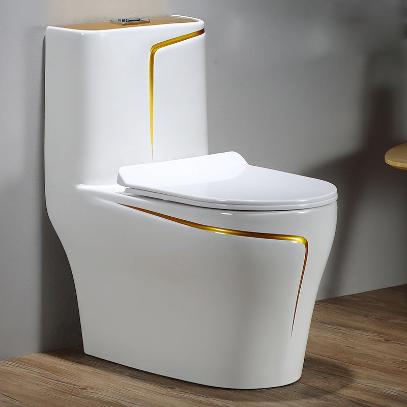 Traditional Floor Mount Toilet Seat Included Toilet Bowl for Bathroom