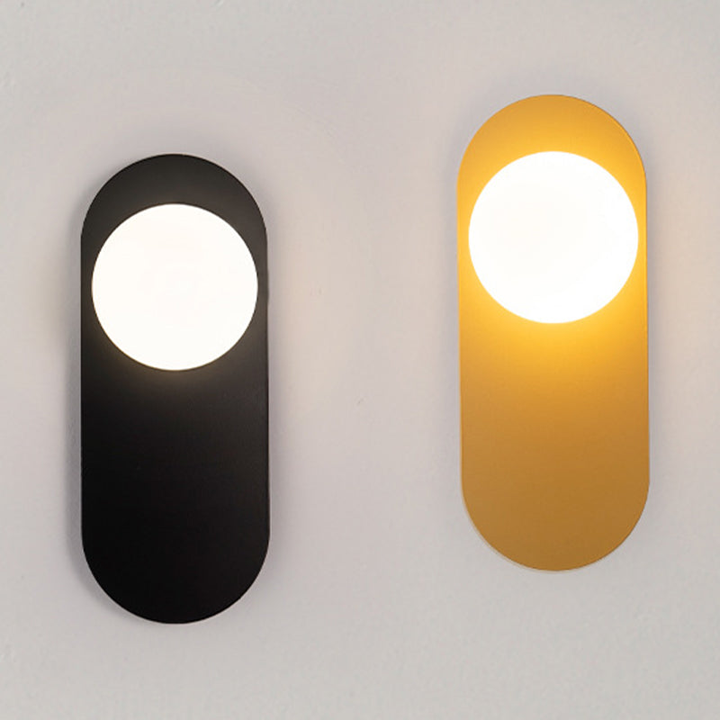 Single Modern Golden/Black Wall Mounted Sconce Shaded Wall Light for Bedroom