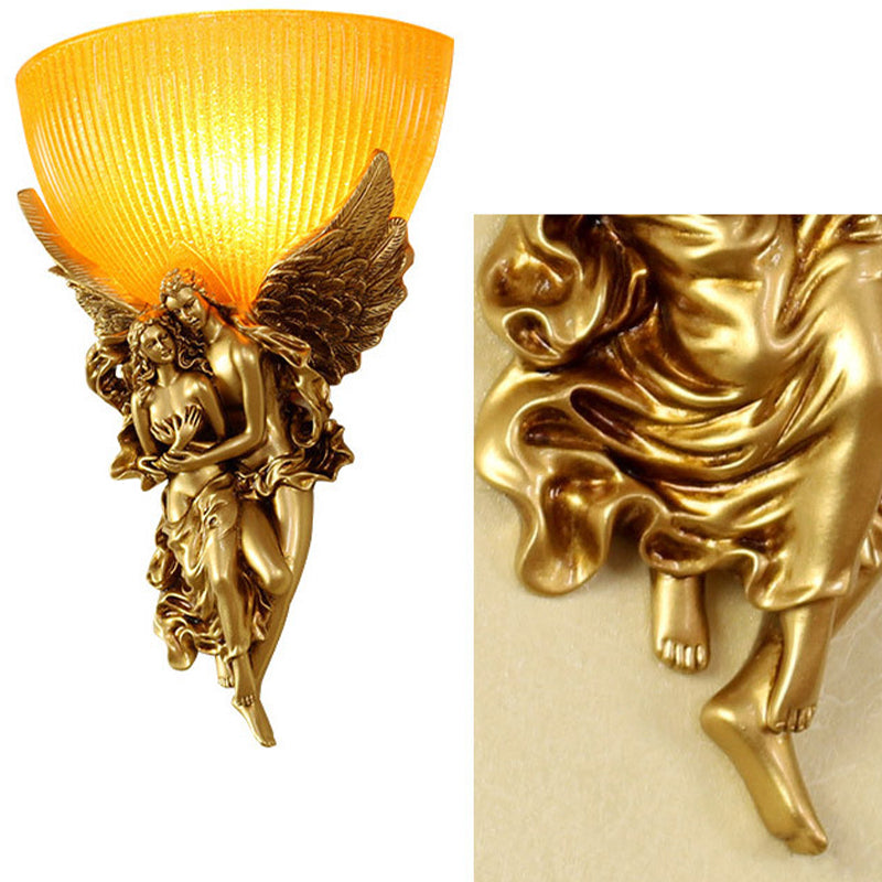 Geometric Wall Light Fixture Modern Resin 1 Light Wall Sconce in Gold