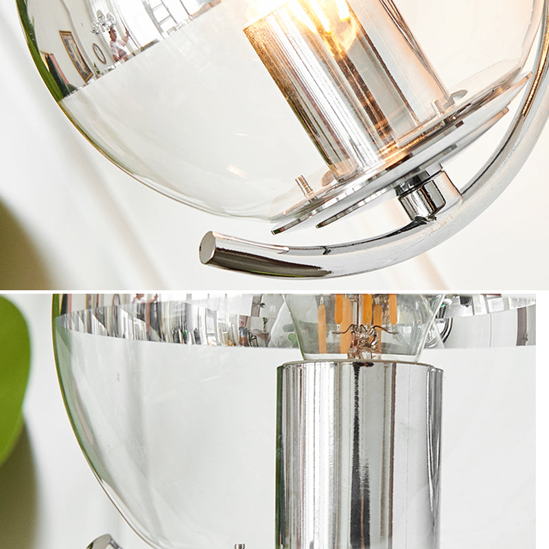 Single Modern Silver Wall Mounted Sconce Glass Wall Light for Living Room