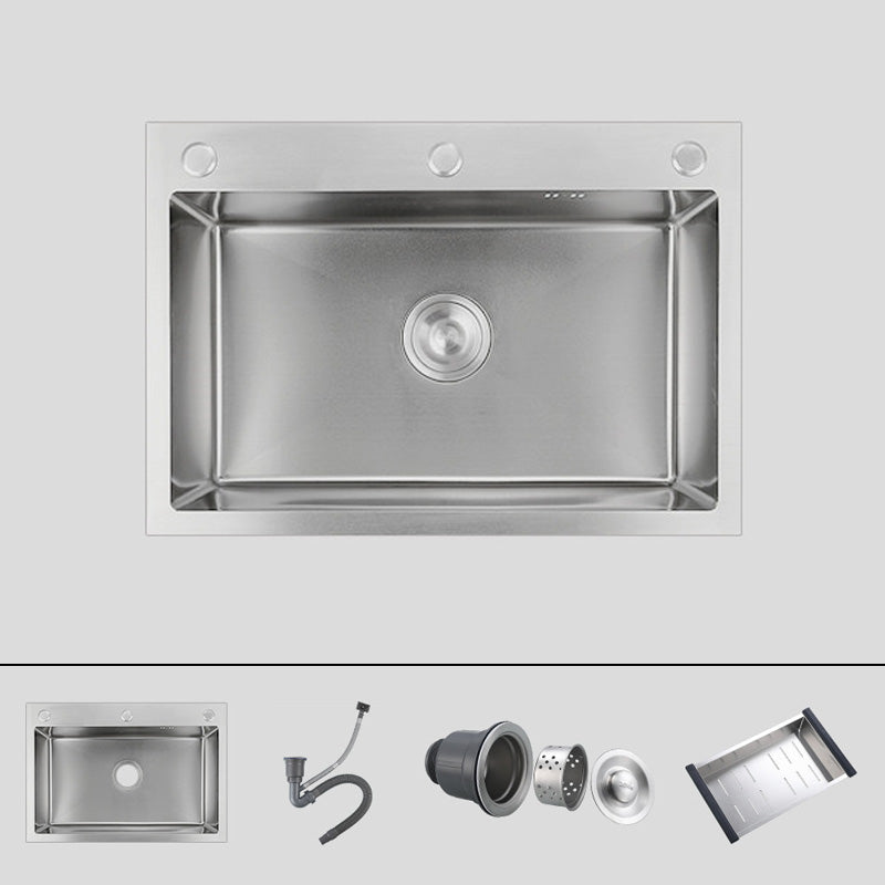 Contemporary Style Kitchen Sink Soundproof Detail Kitchen Sink with Overflow Hole