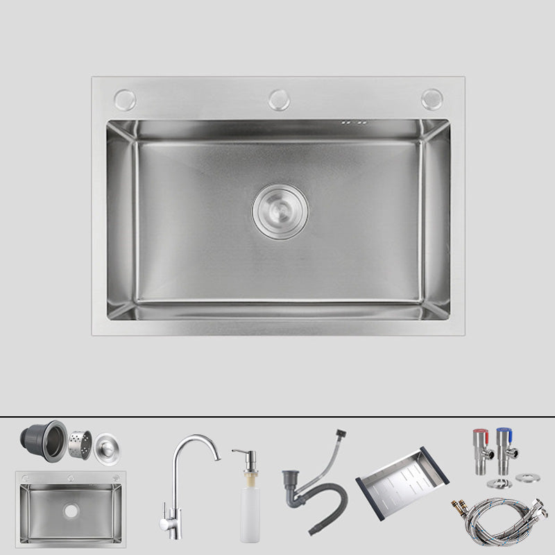 Contemporary Style Kitchen Sink Soundproof Detail Kitchen Sink with Overflow Hole