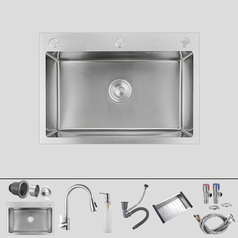 Contemporary Style Kitchen Sink Soundproof Detail Kitchen Sink with Overflow Hole