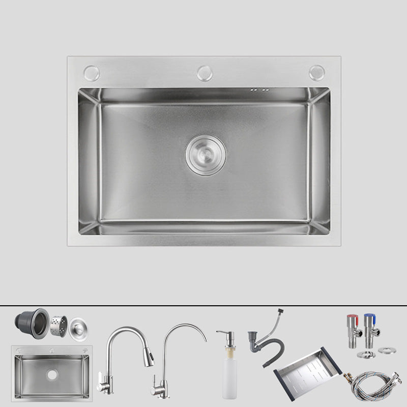 Contemporary Style Kitchen Sink Soundproof Detail Kitchen Sink with Overflow Hole