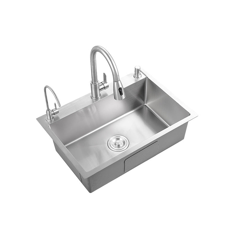 Contemporary Style Kitchen Sink Soundproof Detail Kitchen Sink with Overflow Hole