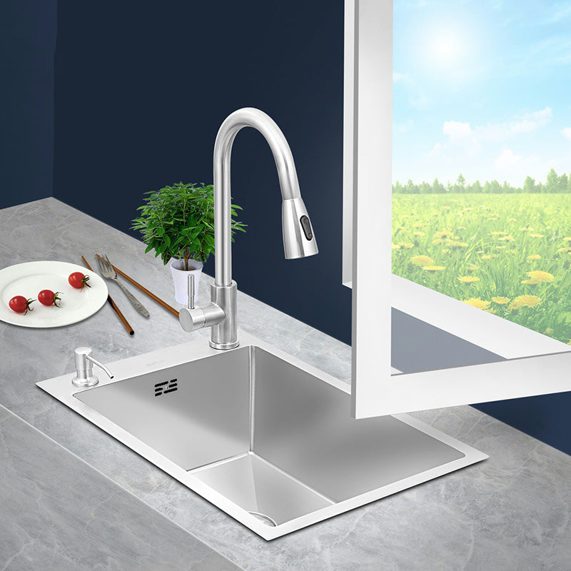 Contemporary Style Kitchen Sink Soundproof Design Kitchen Sink with Overflow Hole