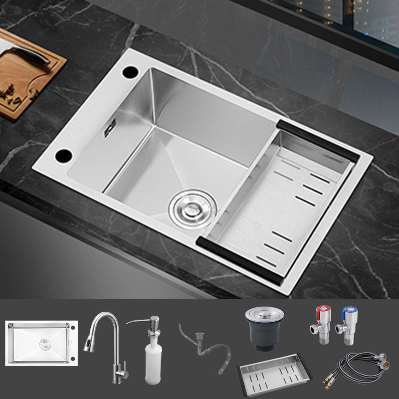 Contemporary Style Kitchen Sink Soundproof Design Kitchen Sink with Overflow Hole