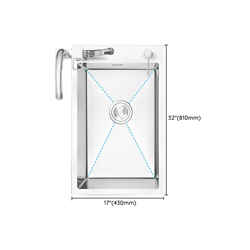 Contemporary Style Kitchen Sink Soundproof Design Kitchen Sink with Overflow Hole