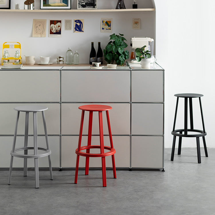 Contemporary Indoor Bar Stool Swivel Bar Stool with Footrest