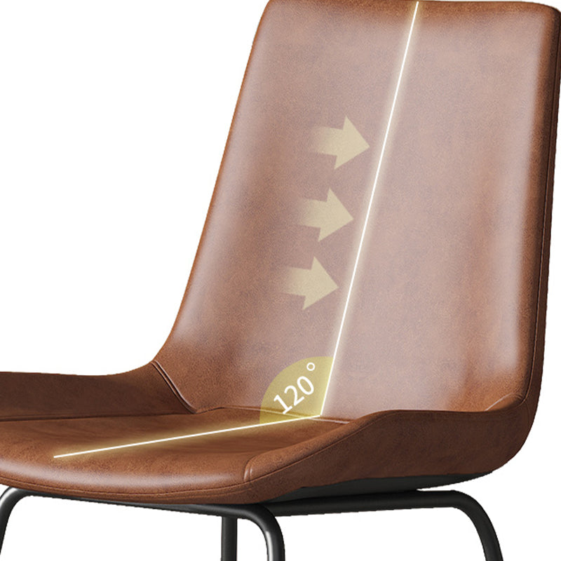 Leather Contemporary Counter & Bar Stools Matte Finish Indoor Stools with Metal Frame