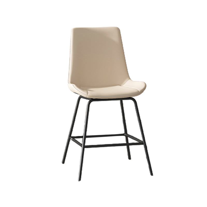 Leather Contemporary Counter & Bar Stools Matte Finish Indoor Stools with Metal Frame