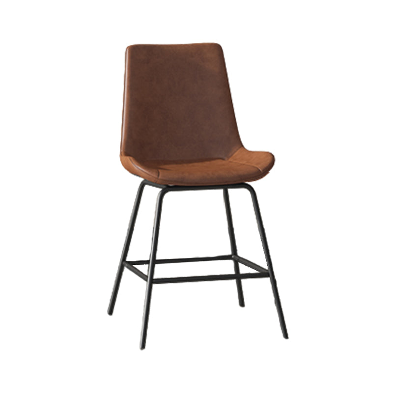 Leather Contemporary Counter & Bar Stools Matte Finish Indoor Stools with Metal Frame