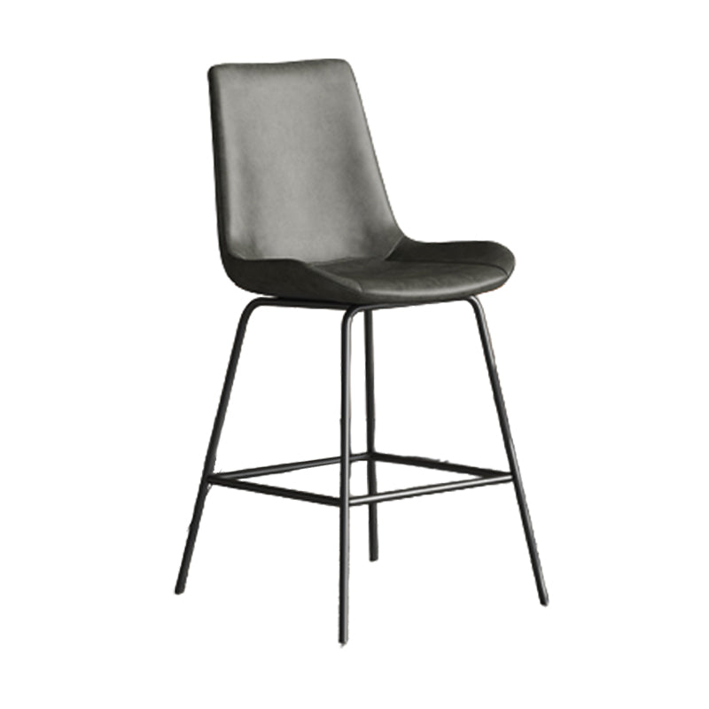 Leather Contemporary Counter & Bar Stools Matte Finish Indoor Stools with Metal Frame