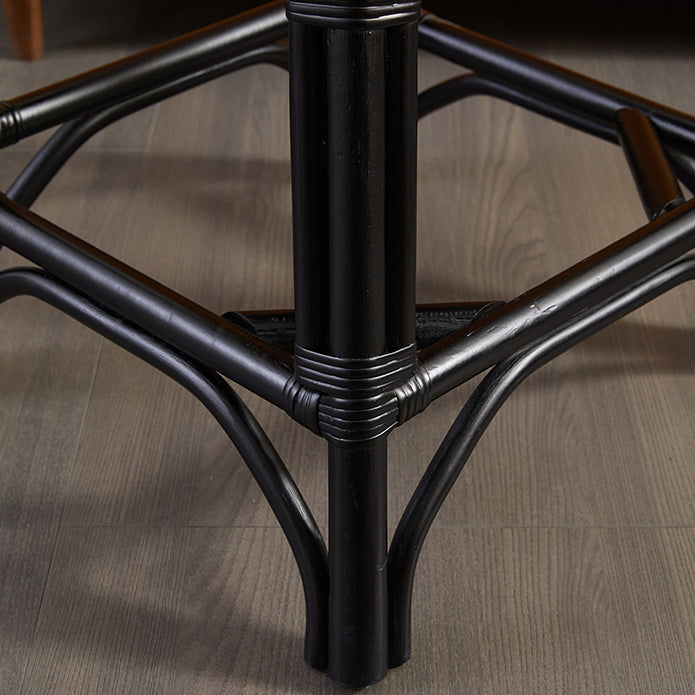 Black Wicker Counter Stools Contemporary Indoor Stools with Wood Frame