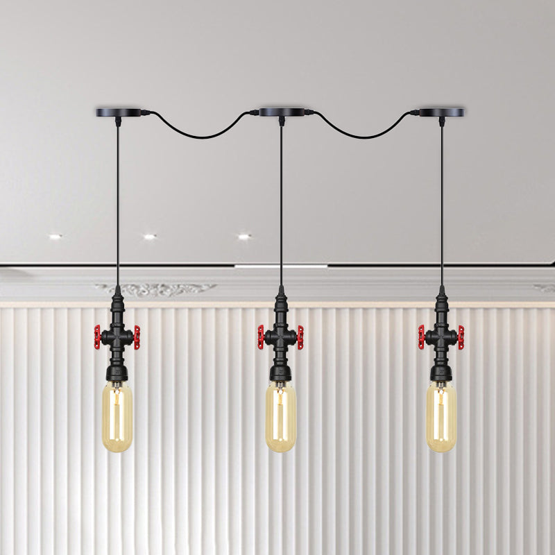 Schwarzkapsel Tandem Multi-Pendant Industrial Amber Glass 3/5/7 Light Restaurant Hanging Lamp Kit Kit