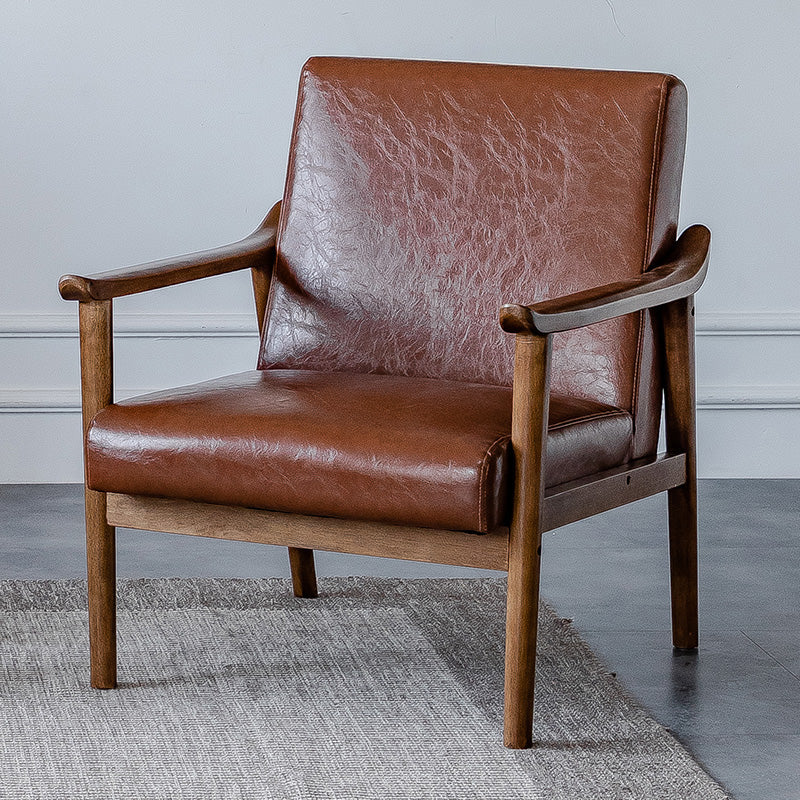 Solid Wood Side Chair Stain Resistant Lounge Chair for Living Room