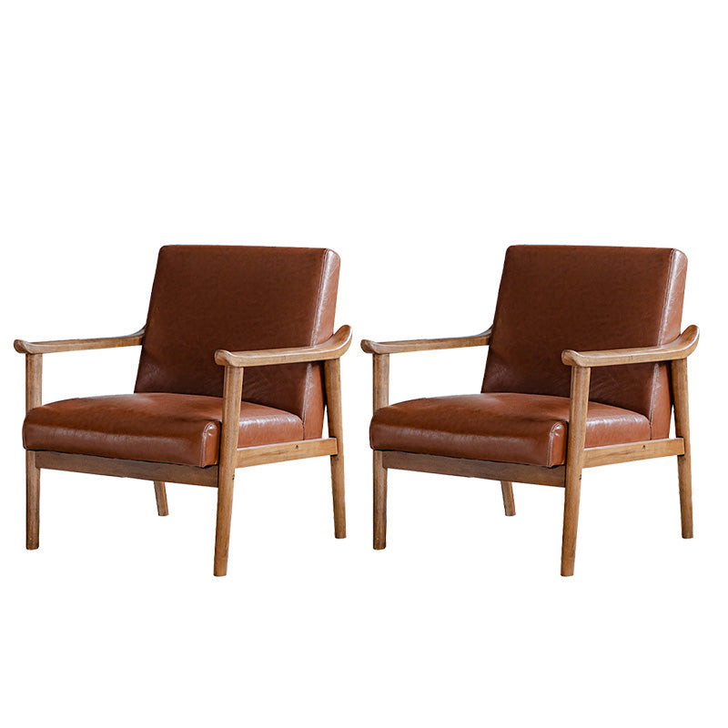 Solid Wood Side Chair Stain Resistant Lounge Chair for Living Room