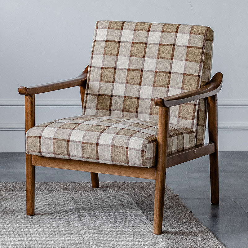 Solid Wood Side Chair Stain Resistant Lounge Chair for Living Room