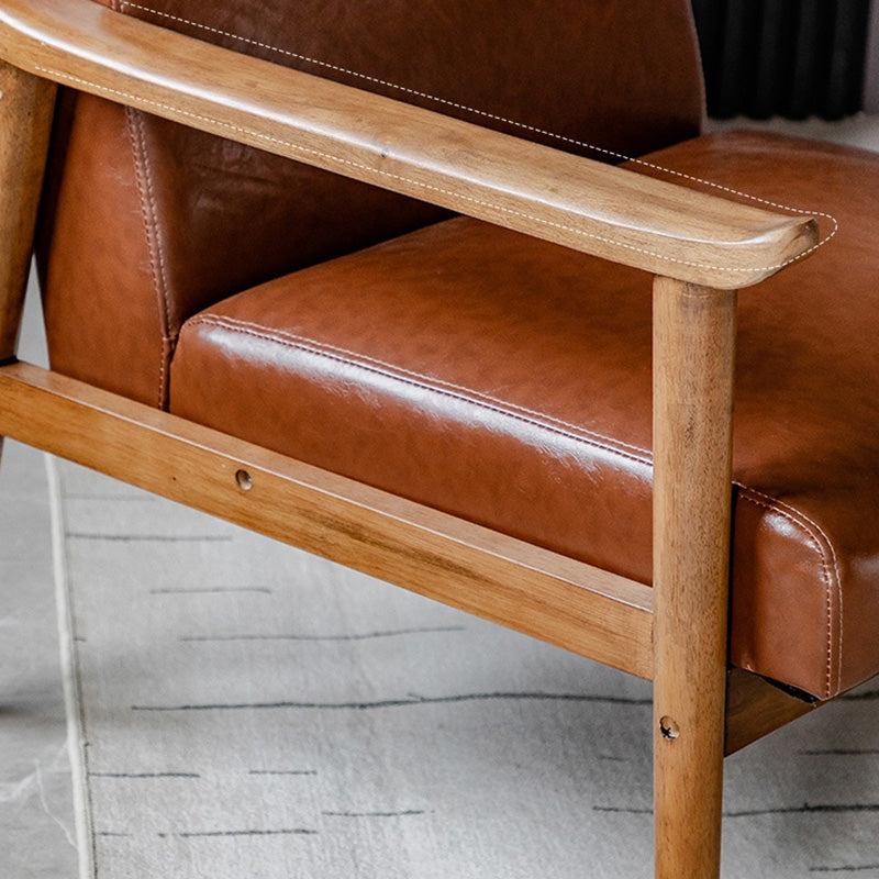 Solid Wood Side Chair Stain Resistant Lounge Chair for Living Room