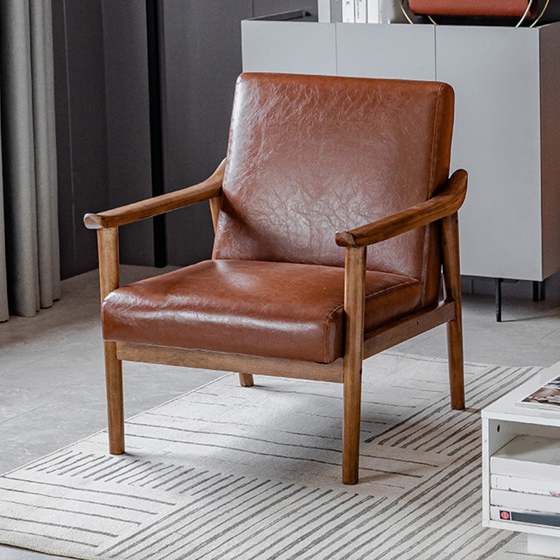 Solid Wood Side Chair Stain Resistant Lounge Chair for Living Room