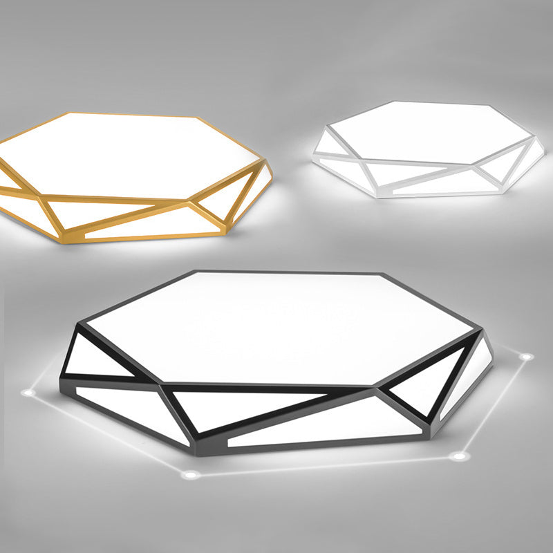 Minimalism Ceiling Light Fixture Geometry LED Flush Mount for Living Room