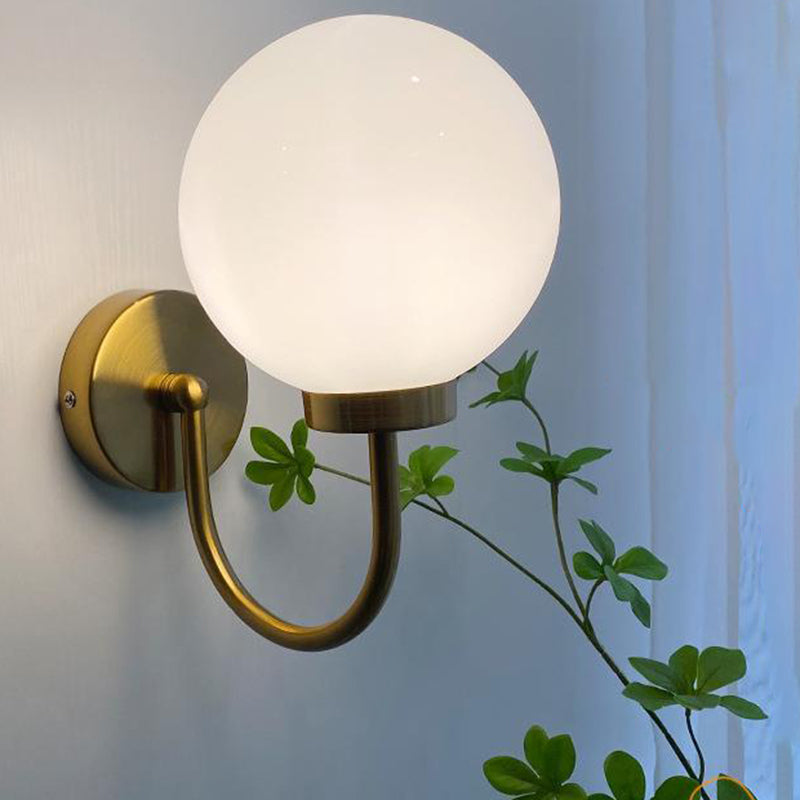 Nordic Vanity Light Creative Glass Ball Shade Wall Light Sconce for Washroom
